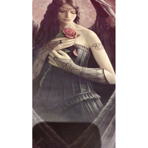 Design Toscano Scroll of Female Angel with Black Wings - Picture 2 of 5